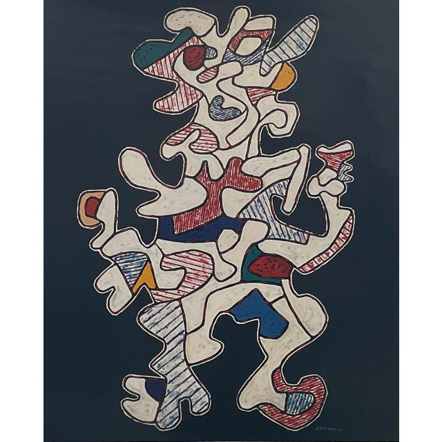 Abstract After Jean Dubuffet, Original Vintage Poster Jean Dubuffet Gallery Exhibition Galerie Beyeler Basel For Sale - Image 3 of 5