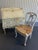 Eggshell Vintage La Barge Hand Painted Blue and White French Secretary Desk and Chair For Sale - Image 8 of 11
