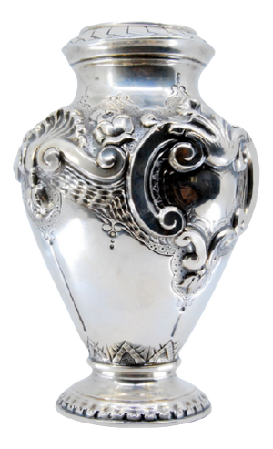 Silver Vase with Reliefs of Shells and Flowers