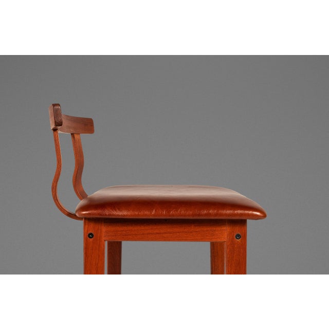 Rare Mid-Century Danish Modern Barstool in Teak & Leather by Knud Bent for Korup Stolefabrik, Denmark, C. 1960s For Sale - Image 9 of 18