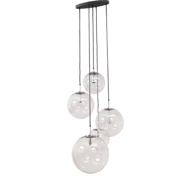 Ceiling Light in Glass and Metal from Glashütte Limburg, 1970s For Sale