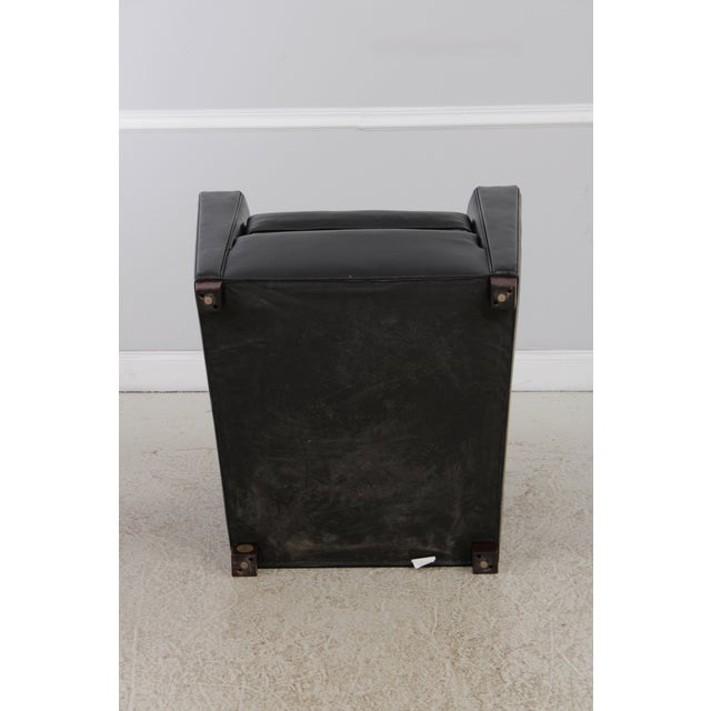 Pair of Stickley Black Leather Club Chairs For Sale - Image 11 of 13
