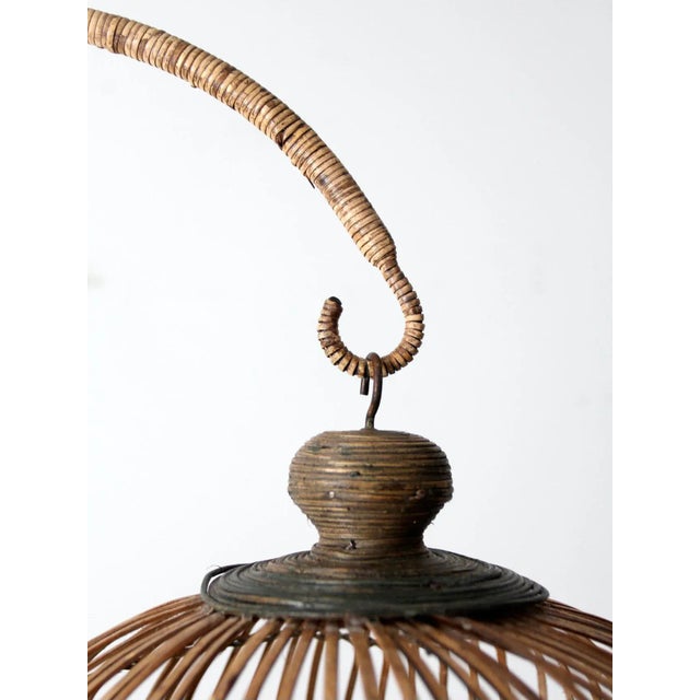 Vintage Wicker Bird Cage With Stand For Sale - Image 4 of 11