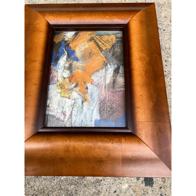 Original 5 x 7 pastel on paper signed bottom right Overall size with new old stock frame is approximately 9.5 x 11.5