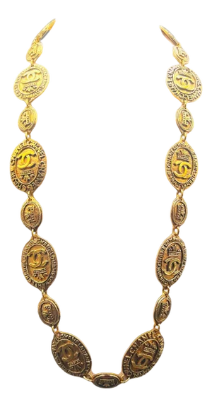 Chanel Coin Crown Sautoir Necklace 1980 Paris