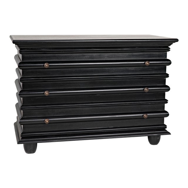 NOIR Ascona Small Chest in Hand Rubbed Black For Sale