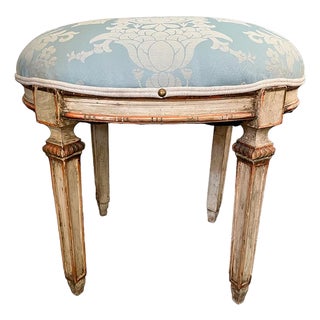 Late 19th Century Upholstered Stool For Sale