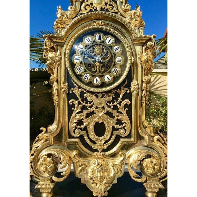 Napoleon III Bronze and Ebony Fireplace Trim For Sale - Image 3 of 12