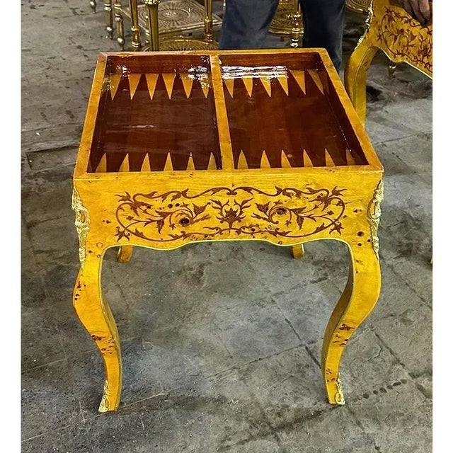 Art Deco Game Table – Elegant Vintage Gaming Table With Geometric Design For Sale - Image 4 of 4