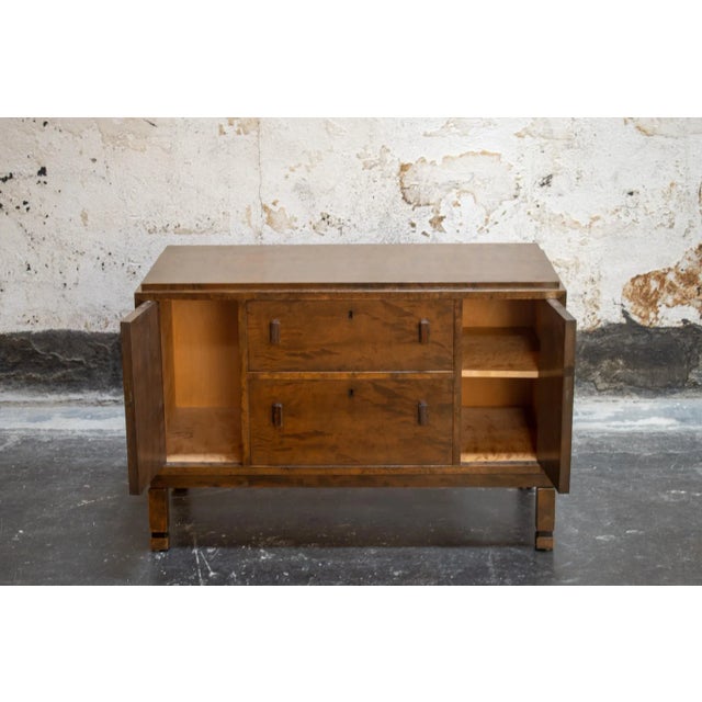 1920s 1920's Swedish Art Deco Flame Birch Cabinet Chest of Drawers With Inlay For Sale - Image 5 of 9