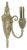 Single antique French Empire / Directoire bronze sconce sourced through a to-the-trade importer of European decorative...