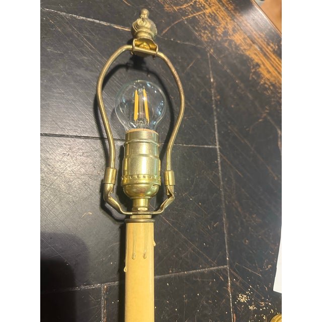 Antique Brass and Marble Candelabra Table Lamp. French Louie XVI Style. For Sale - Image 9 of 12