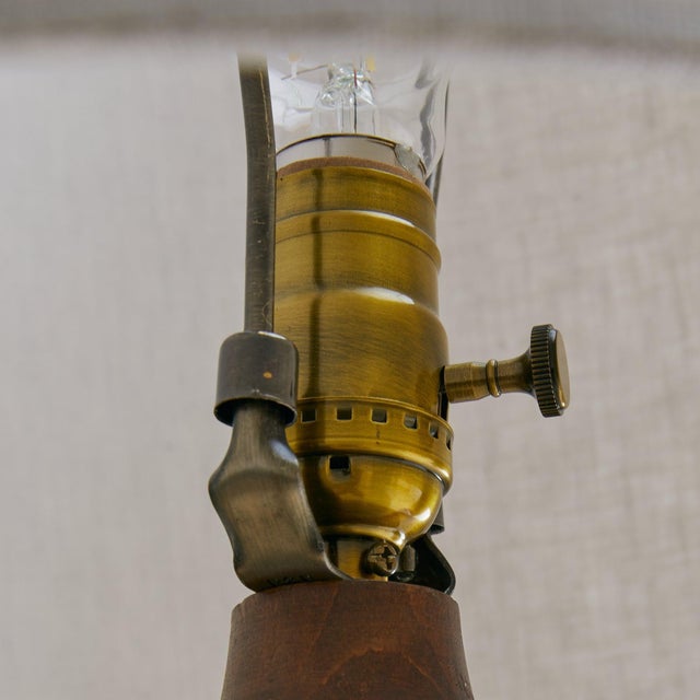 Mid 20th Century French Wood Table Lamp Attributed to Charles Dudouyt, 1950 For Sale - Image 5 of 6