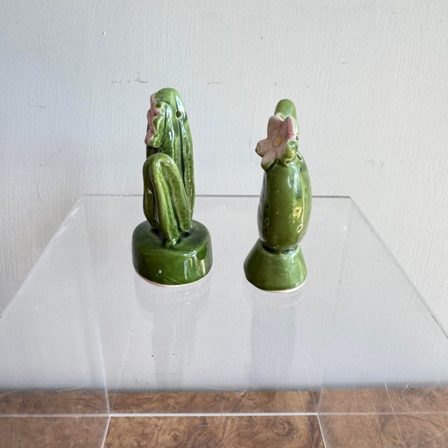 Vintage Ceramic Cactus Salt and Pepper Shakers- A Pair For Sale - Image 4 of 9