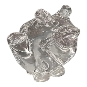 Large 1970s Fine Pure Crystal Frog Sculpture