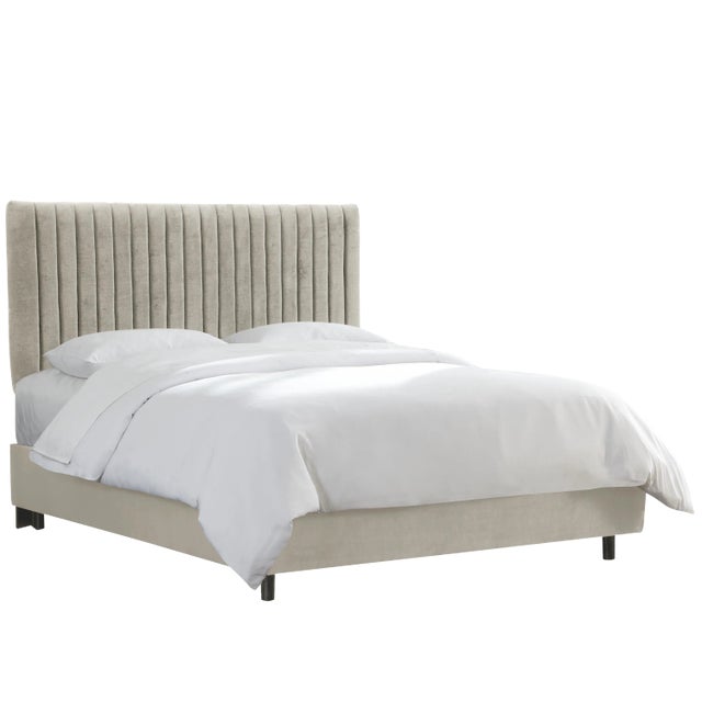 Textile Margaux Bed Light Grey Classic Velvet, Twin For Sale - Image 7 of 7