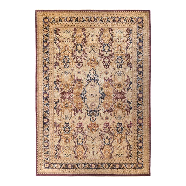 Mogul Collection Hand-Knotted Area Rug - Red 12' 1" x 18' 0" For Sale