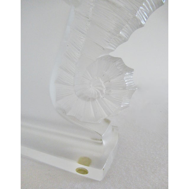 C. 1999-2003 Rene Lalique France Signed "Poseidon" Crystal Glass Frosted Bookends - Pair For Sale - Image 10 of 14