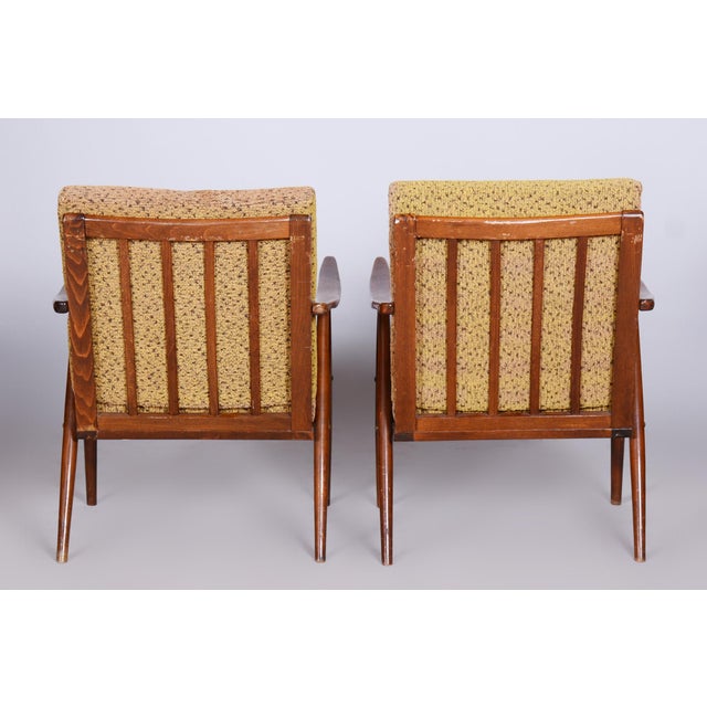 Mid-Century Modern Set of Mid-Century Chairs in Beech attributed to Úluv, Czech, 1960s For Sale - Image 3 of 11
