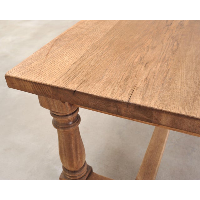 Country French Provincial Bleached Oak Farmhouse Dining Table 8 Ft For Sale - Image 13 of 18