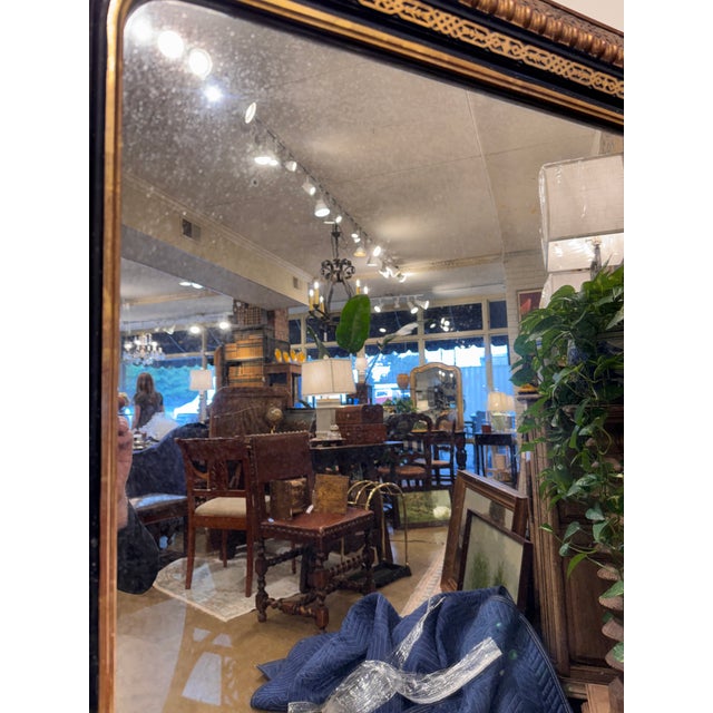 Wood 19th Century Black and Gold Louis Phillipe Mirror For Sale - Image 7 of 14