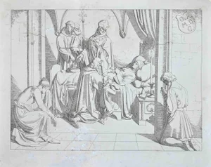 Josef Ritter Von Führich, Scene From the Life and Death of Saint Genoveva, Original Etching, 1830s