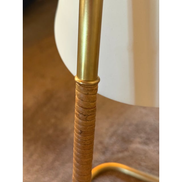 Contemporary Laken Brass + Rattan Small Desk Lamp by Amber Lewis For Sale - Image 3 of 7