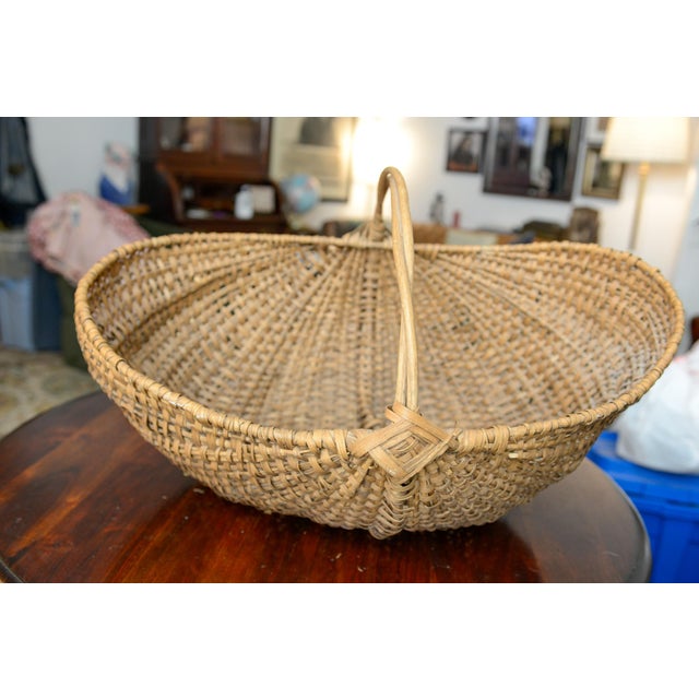 Large Early 20th Century American Splint Oak Buttocks Basket For Sale In Washington DC - Image 6 of 10