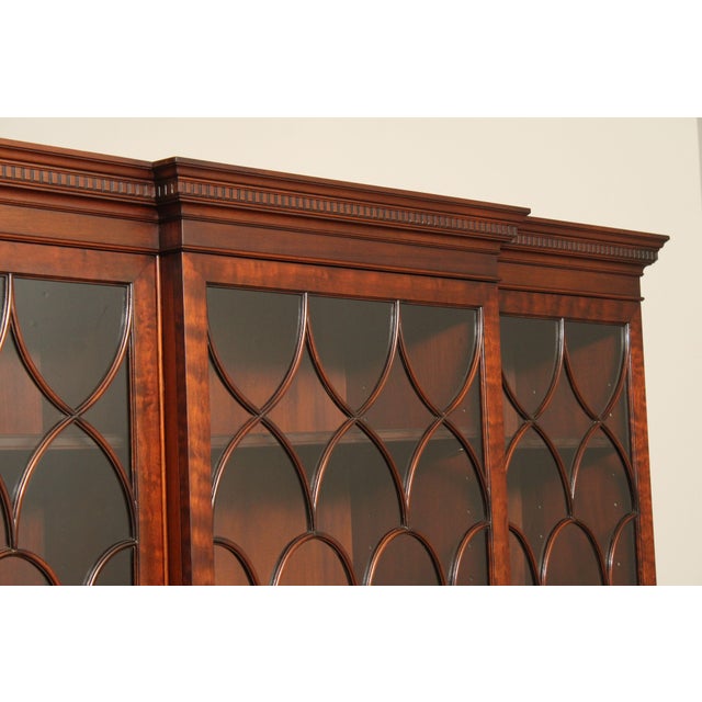 Brown Charak Georgian Style Mahogany Hand Crafted Breakfront For Sale - Image 8 of 14
