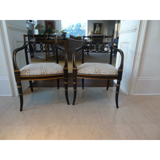 Traditional 1980s Baker Regency Style Chairs - Set of 2 For Sale - Image 3 of 7