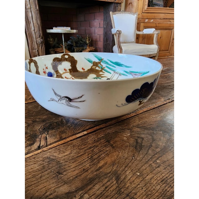 White Antique Japanese Arita Bowl For Sale - Image 8 of 10