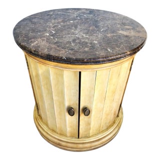 Lexington Italian Marble Drum Side Center Table For Sale