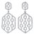 Mid 20th Century 14k White Gold Diamond Designer Drop Earrings, Pair For Sale