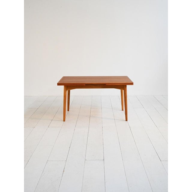 Danish Extendable Teak and Oak Dining Table, 1960s For Sale - Image 3 of 10