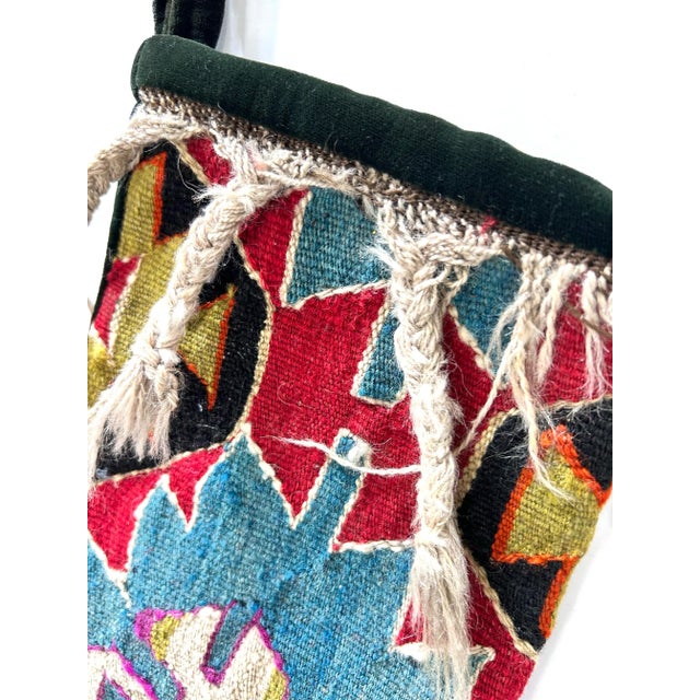 Traditional Vintage Turkish Kilim Christmas Stockings, Handwoven Wool Rug Stockings, Pair For Sale - Image 3 of 8
