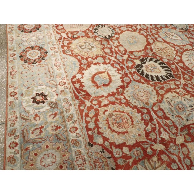 1920s Galerie Shabab Collection Early 20th Century Persian Tabriz Carpet For Sale - Image 5 of 9