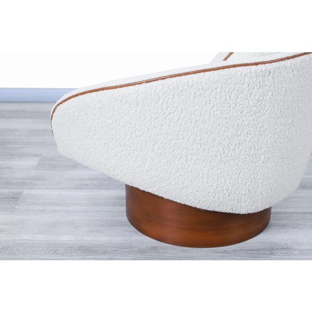 Vintage Walnut and Boucle Lounge Chairs For Sale - Image 11 of 13