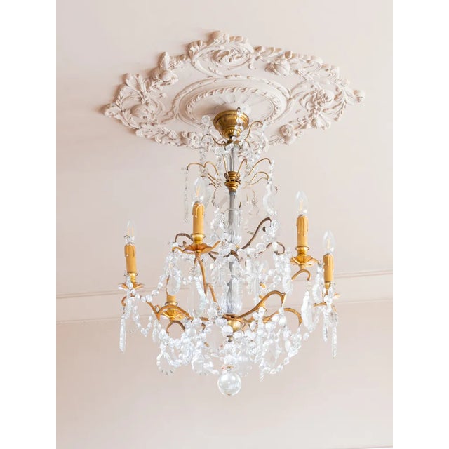 19th Century Louis XV Bronze and Crystal Chandelier For Sale - Image 6 of 8
