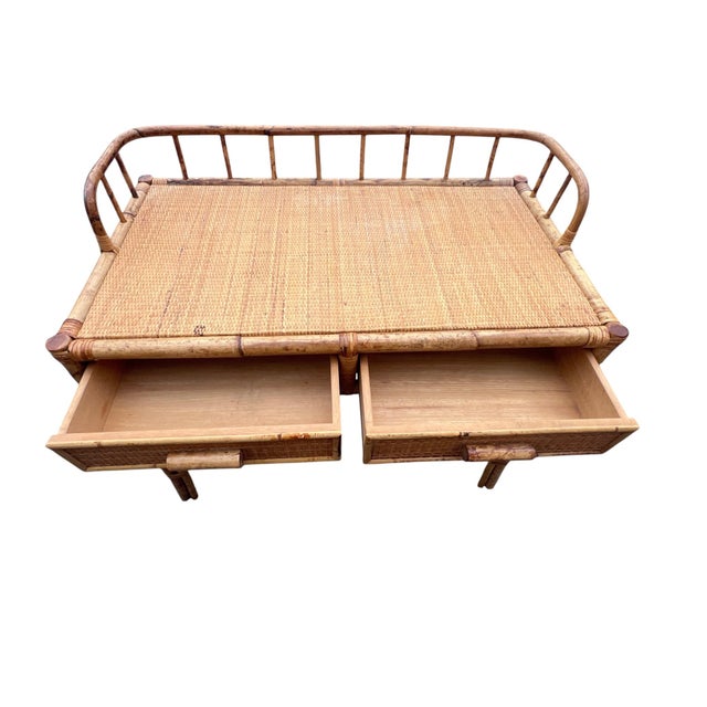 Coastal Rattan Wicker Desk For Sale - Image 3 of 18