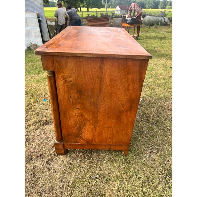 Wood French 19th Century Empire Flame Mahogany Chest of Drawers For Sale - Image 7 of 12