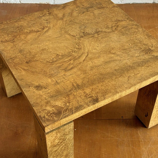 Small Coffee Table in Burr Oak For Sale - Image 4 of 5