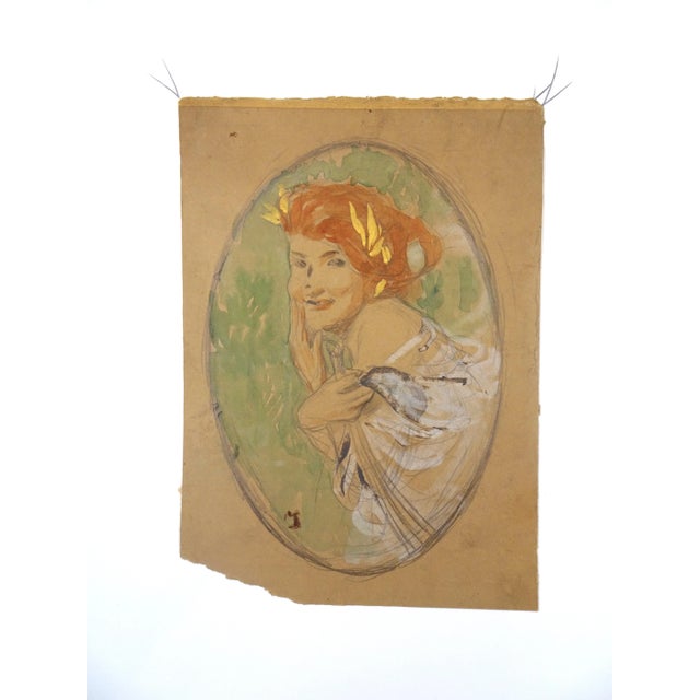 Woman laughing is an original artwork by Michel Simonidy. Mixed media, pastel drawing, and tempera on paper. Hand-signed...