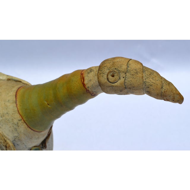 1950s 1950s Abstract Italian Ceramic Pottery Wood Bird Sculpture Mixed Media Handmade For Sale - Image 5 of 17