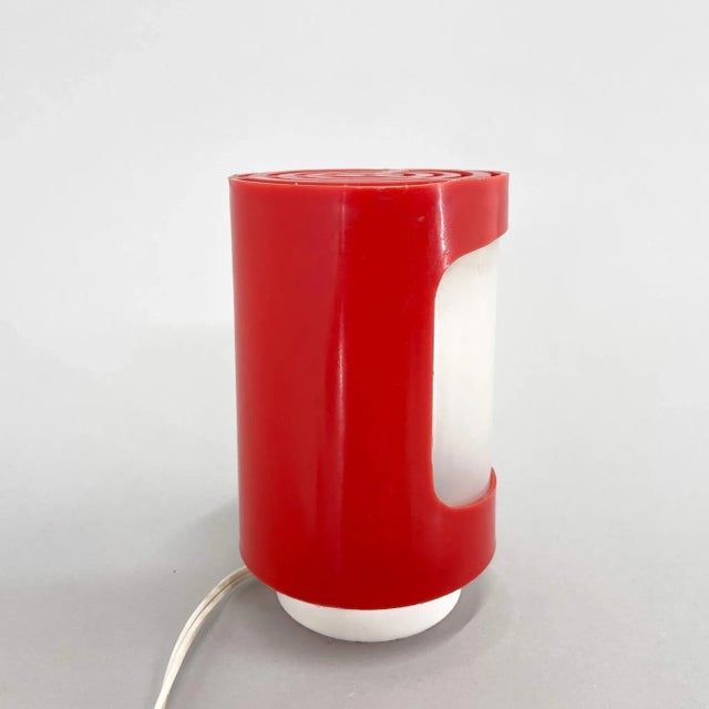 Red Small Space Age Adjustable Plastic Table Lamp, 1970s For Sale - Image 8 of 10