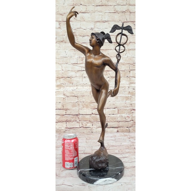 Condition: This sculpture is in perfect condition Bronze Dimensions with Marble Base: Height 23" X Width 13" Marble...