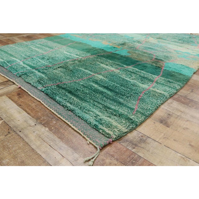 Green Beni Mrirt Moroccan Rug - 05'09 X 08'04 For Sale In Dallas - Image 6 of 9