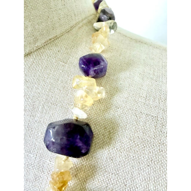Vintage Amethyst and Citrine Quartz Necklace, 1970s For Sale - Image 11 of 18