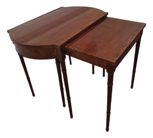 Maximize Your Living Space Without Sacrificing Classic Elegance With This Versatile Antique Sheraton-Style Mahogany Nesting Extension Table.