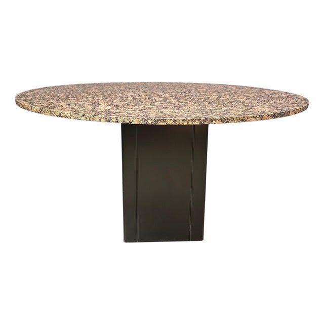 Vintage Granite Round Center Table, 1970s For Sale