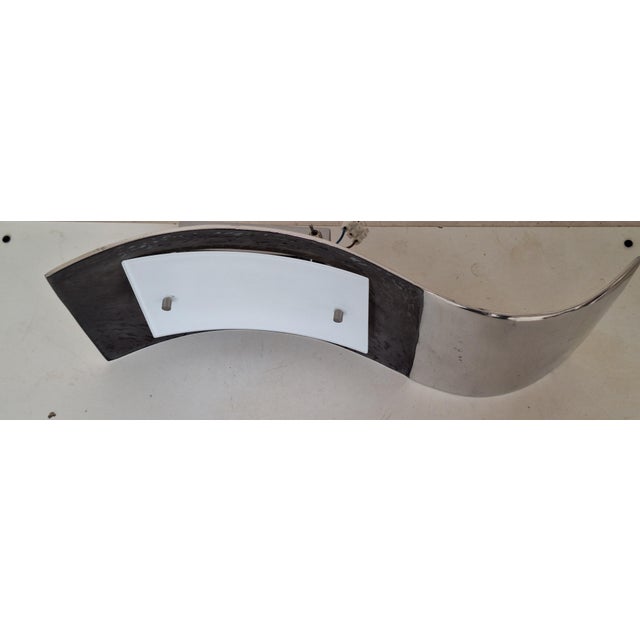 1990s Vintage Wall Lamp with Black Aluminum Panel and Frosted Glass Pane by Fischer Leuchten, 1990s For Sale - Image 5 of 9